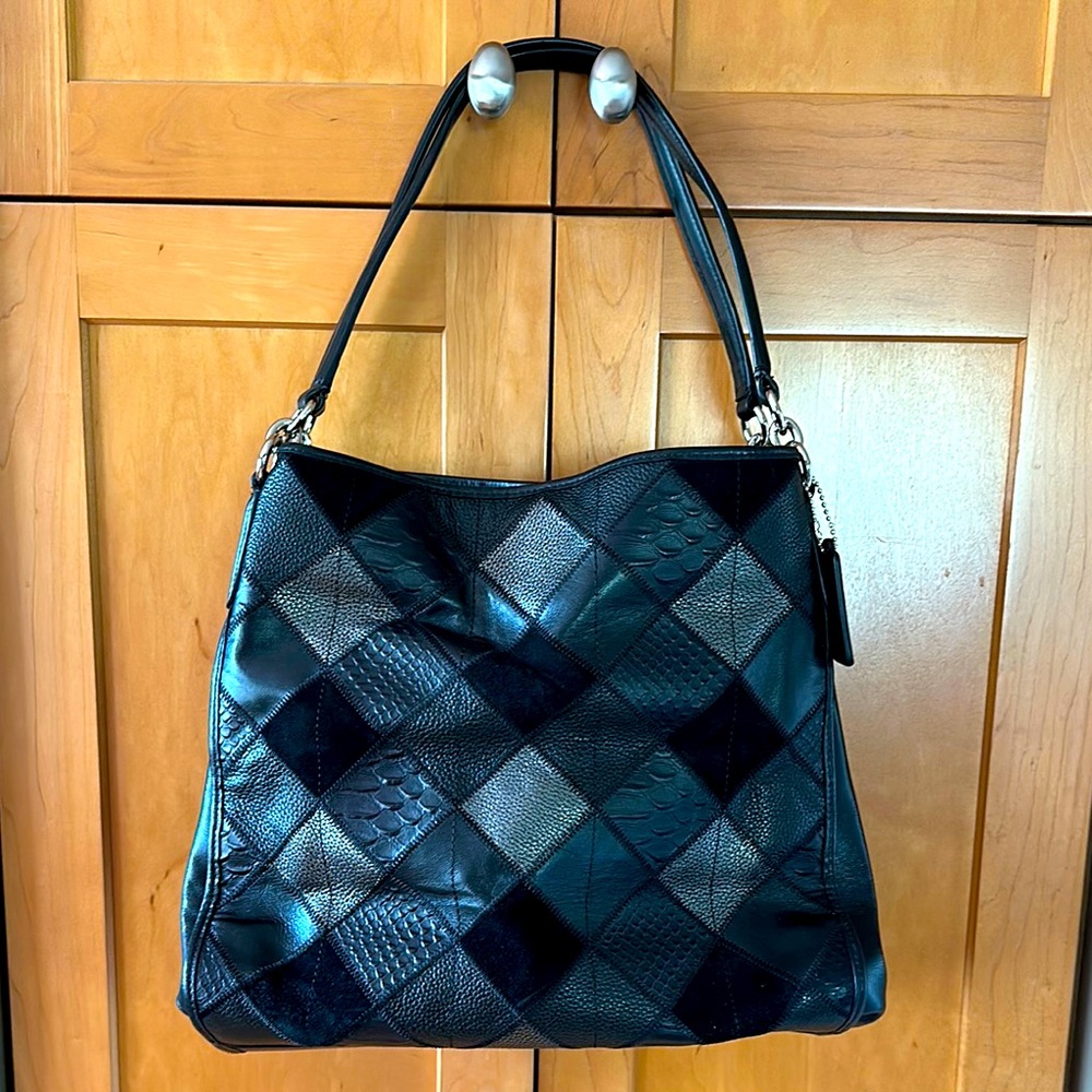 Vintage Coach Plaid Leather Bag